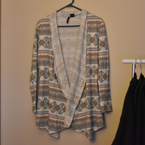O'Neill Muted Aztec Print Drape Cardigan - SIZE M - Picture 1 of 6